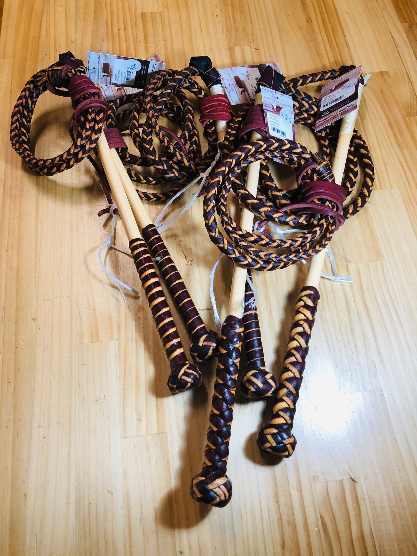 Redhide 4-plait stockwhip